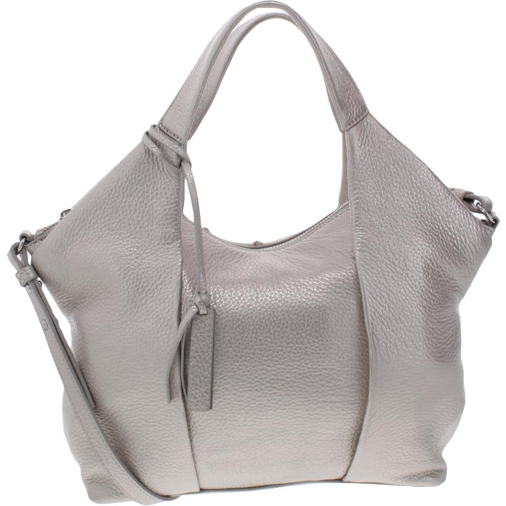 Vince Camuto Womens Dania Silver Leather Embossed Tote Crossbody NWOT